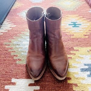 Frye Western Ankle Boots Brown Leather Size 8